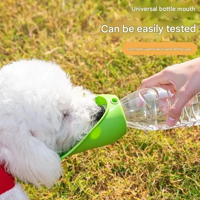 Portable Silicone Dog Water Bottle with Folding Bowl Drinking Bowl Silicone Texture for Outdoor Hiking and Travel 37JD
