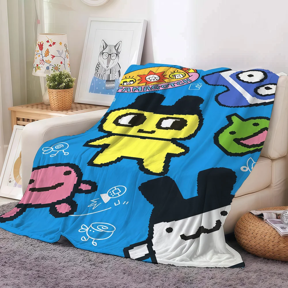 Cartoon cute T-TamaGotchiS Blanket For Sofa Office Bed Plane Travel Sleep Read Relax Camping Soft And Warm