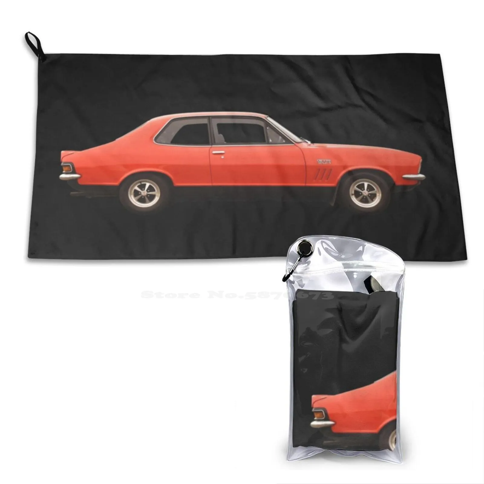 Lj Torana Gtr Xu-1 Holden 1972 Rally Red On Black 3D Print Pattern Soft Towel Holden Lj Torana Xu1 Gtr Classic Car Muscle