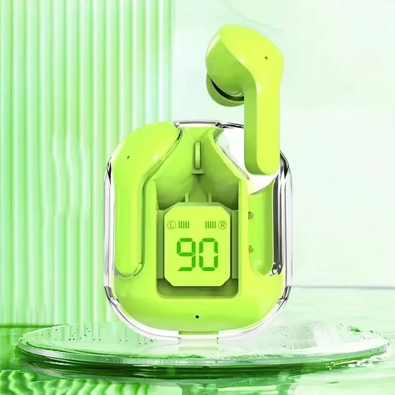 TWS Wireless Earphones Transparent Bluetooth In Ear Headset ENC Sports Headphones LED Power Digital Display Stereo Sound Earbuds