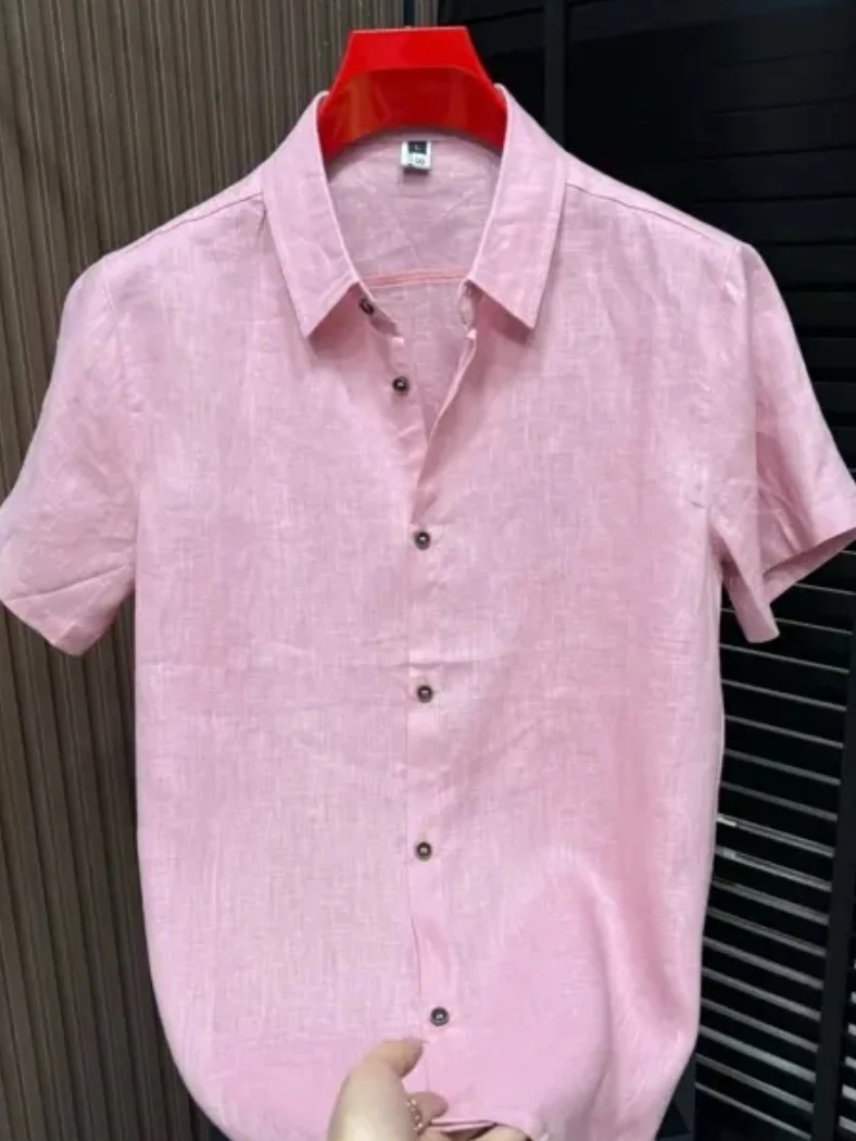 

Summer New Men's Short Sleeve Luxury Fashion Personality High Quality Shirt Versatile Stylish Handsome Premium Feel 9086