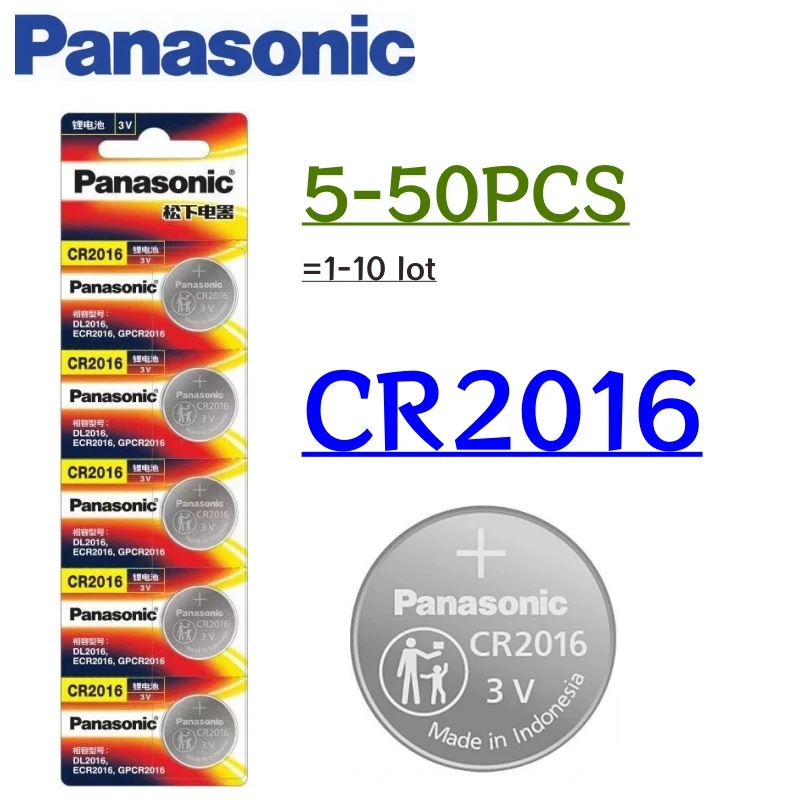 5-50 Uds Original PANASONIC CR2016 CR 2016 3V batería de litio para reloj calculadora reloj Control remoto juguetes botón moneda célula