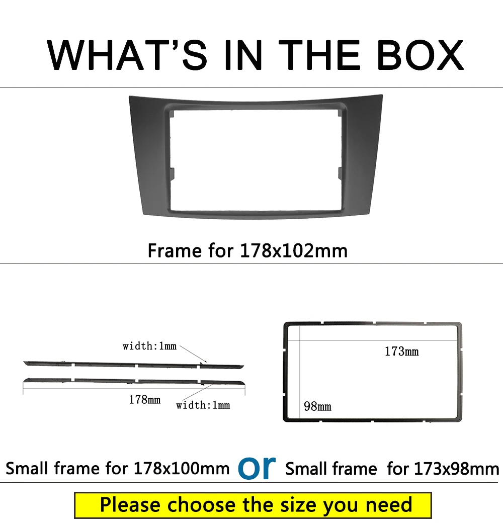 Double Din Fascia fit for Benz E CLASS W211 Radio DVD Stereo Panel Dash Mounting Refit Install Trim Kit Face Frame CD Bezel - Image 3