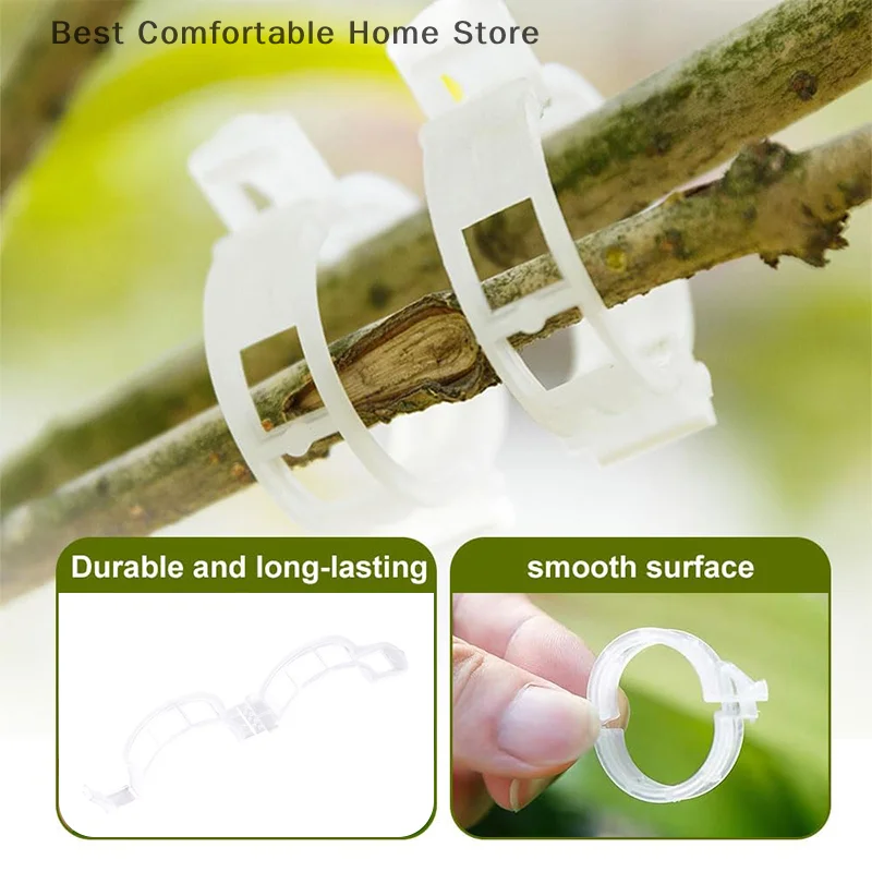 50/100/150PCS Garden Plant Clips For Vegetable Growing Upright Plant Holder Plastic Bundled Ring Garden Stand Tool Vine Support