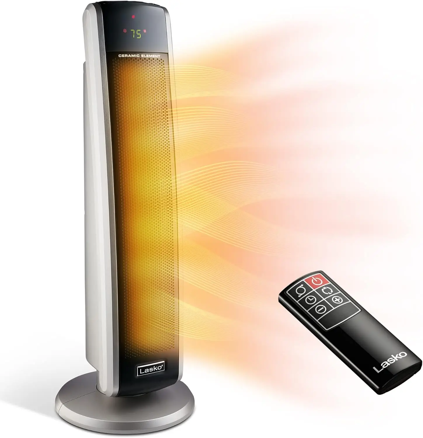 Oscillating Digital Ceramic Tower Heater for Large Rooms, with Adjustable Thermostat, Timer and Remote Control, 29 Inches