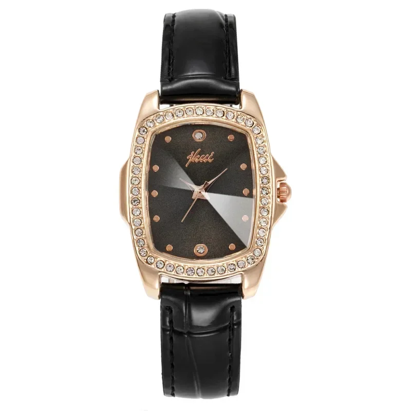 นาฬิกากําไลแฟชั่นหรูหราแบรนด์สำหรับผู้หญิงสายหนังนาฬิกาข้อมือควอตซ์นาฬิกาข้อมือสุภาพสตรีนาฬิกาสีดำ reloj