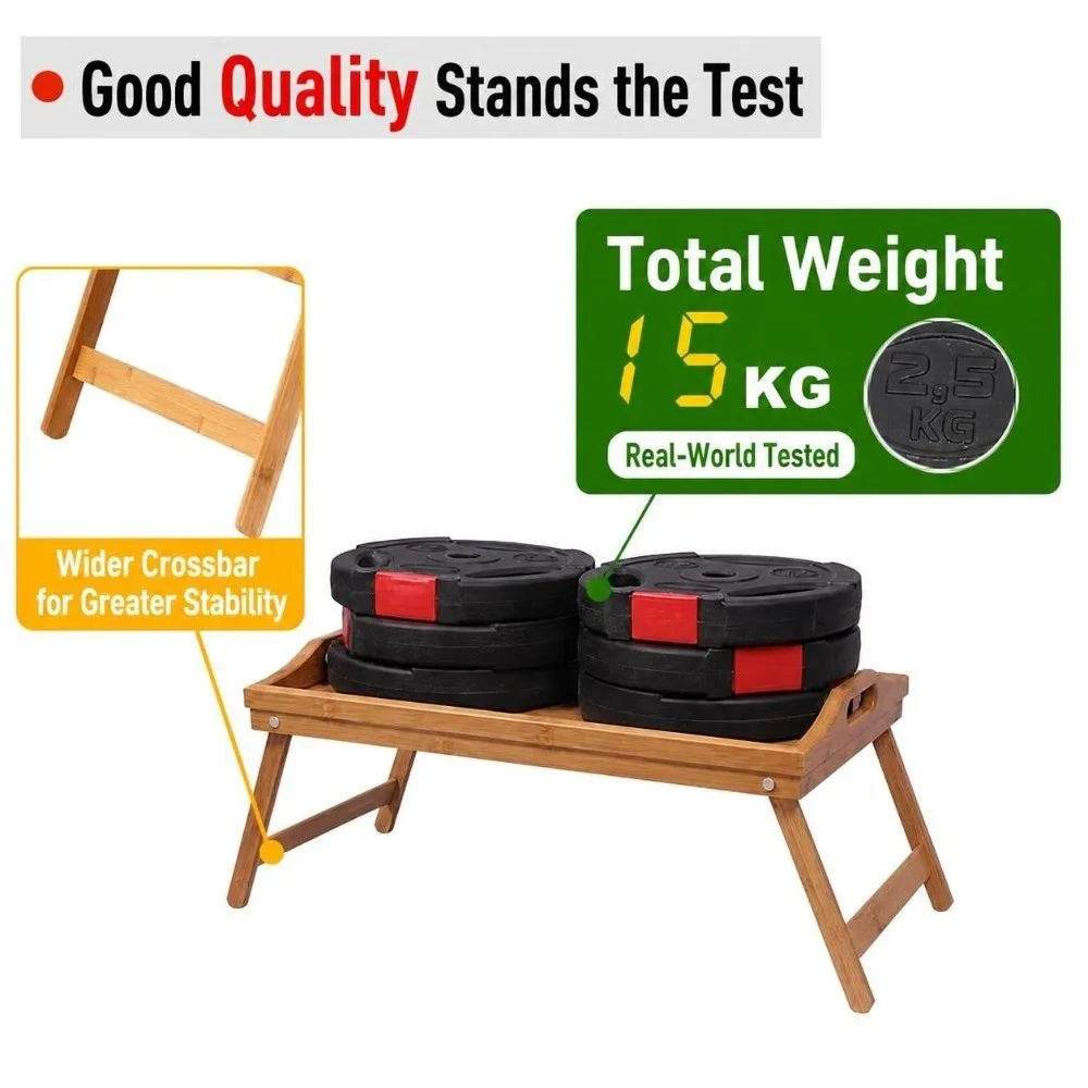 Cozy Foldable Bed Tray Table Space Saving Portable Computer Desk Strong Load-Bearing Multifunctional Bed Table Tray Bedroom