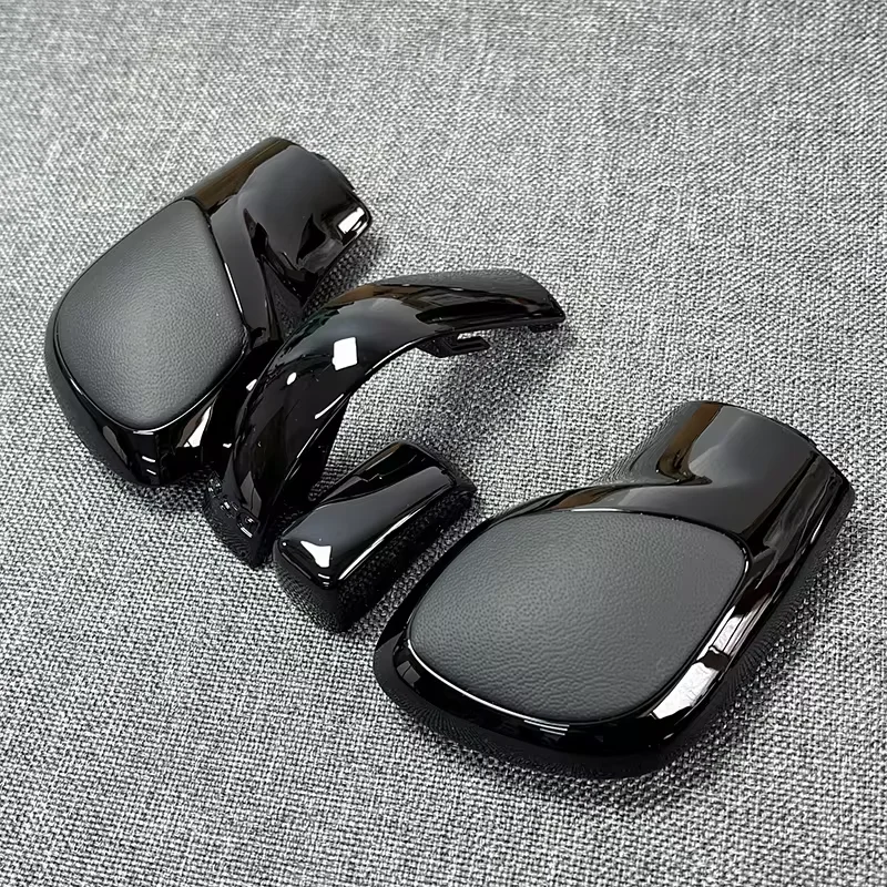 4PCS Chrom Matt Mit Leder Schaltknauf Getriebe Seite Abdeckung DSG Emblem Für VW Golf 6 7 R GTI Passat B7 B8 CC R20 Jetta MK6 GLI