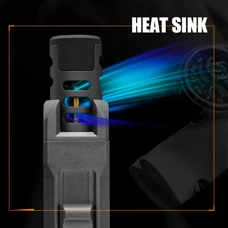 JOBON Metal Outdoor Windproof Turbine Torch Strong Fire Power Blue Flame Straight Butane Gas Lighter Gas Kitchen BBQ Welding