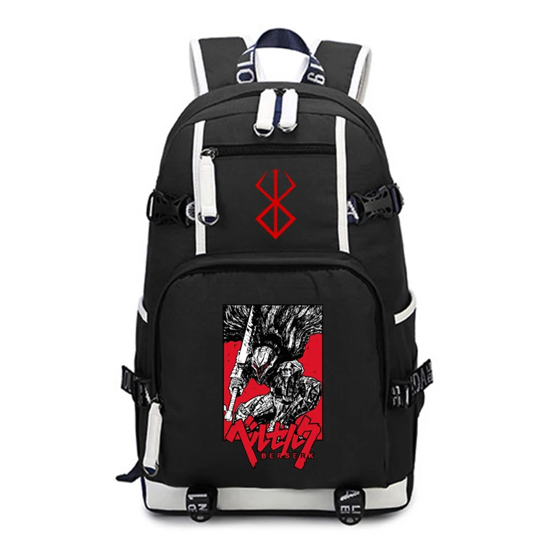 

Anime Berserk Printed Teenager Laptop Backpack Men Canvas School Bag High Quality Student Backpack Usb Charge Fashion Schoolbag