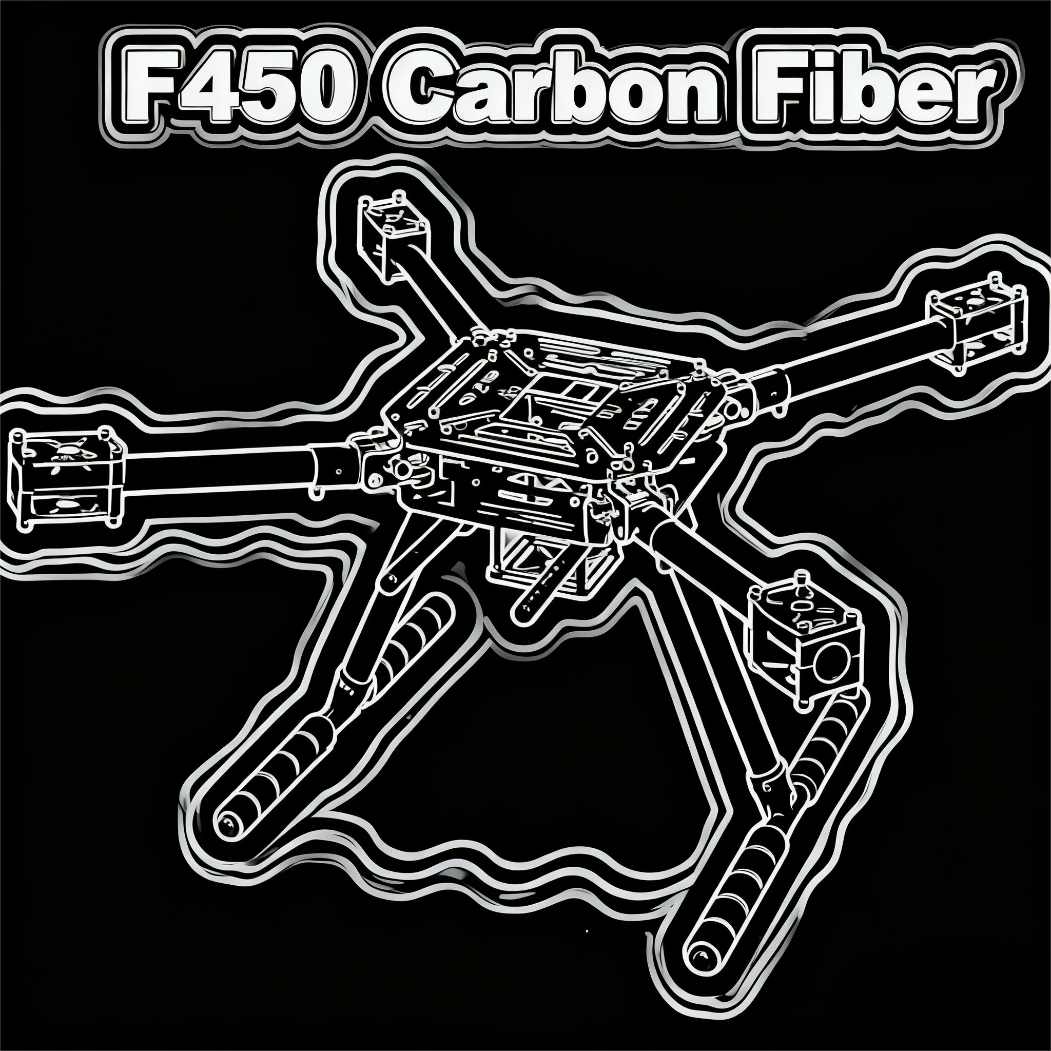 

HanNiu 450 FRAME Wheelbase 4-Axle Frame Support 2212/2216 Motor for RC Quadcopter Drone