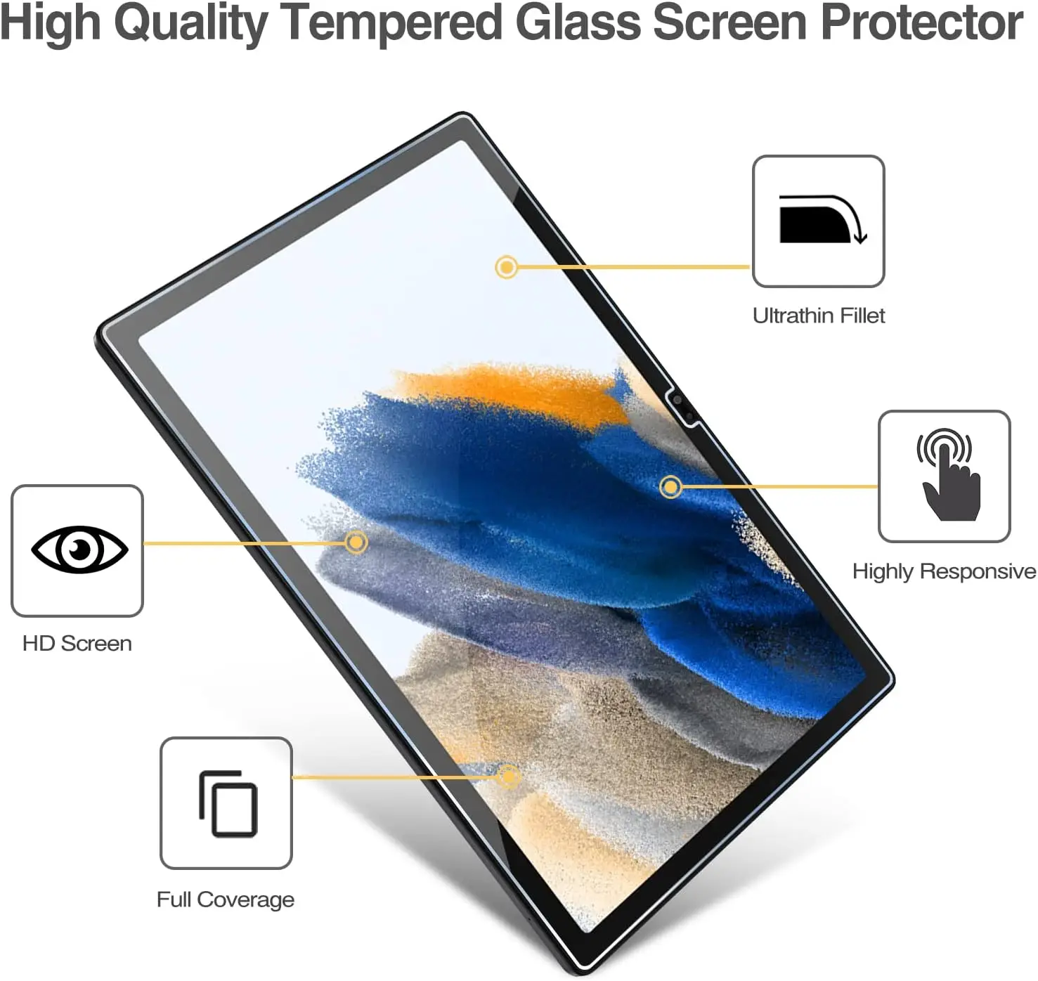 Tempered Glass Screen Protector For Samsung Galaxy Tab A 10.1 T510 T580 A9 A7 A8 X200 S5E 10.5 S6 Lite 10.4 S9 S7 FE S8 + X510