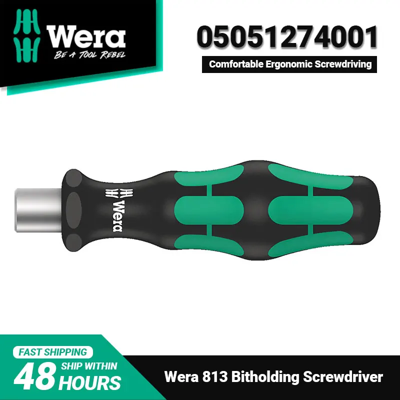 WERA 05051274001 813 Bitholding Screwdriver Magnetic Ergonomic Kraftorm Handle Bit Holder for Bits with 1/4\