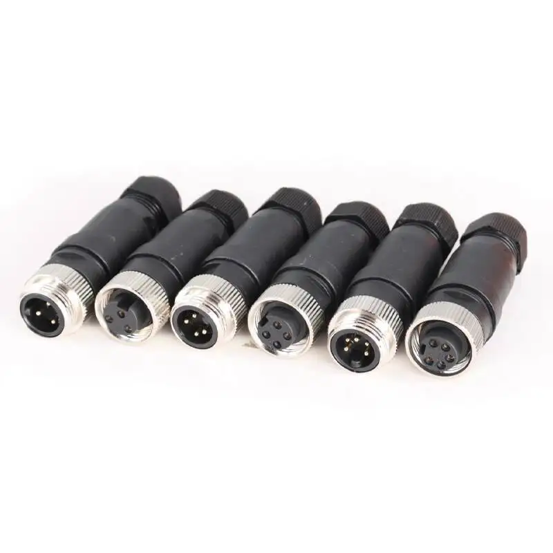 M7/8-4 5 Pin Aviation Plug Male Female Waterproof Gold Plated M22 Connector Sensor Injection Molding With Wire flange female