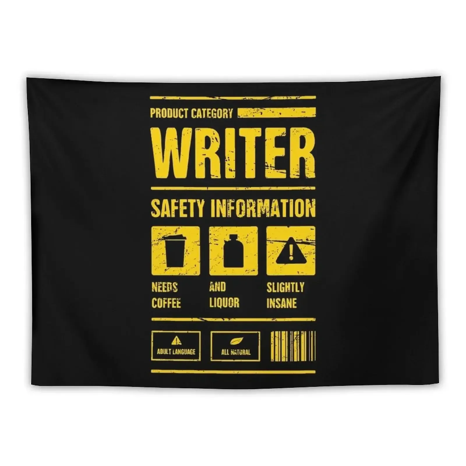 Safety Information | Funny Novelist Writer Gift Tapestry Wallpapers Home Decor Room Decore Aesthetic Tapestry