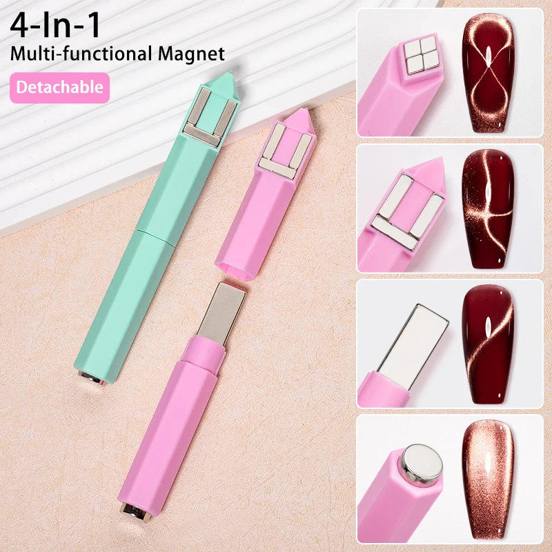 Efecto ojo de gato con imán multifuncional 4 en 1, herramientas y accesorios profesionales para decoración de uñas para efectos de esmalte magnético DIY