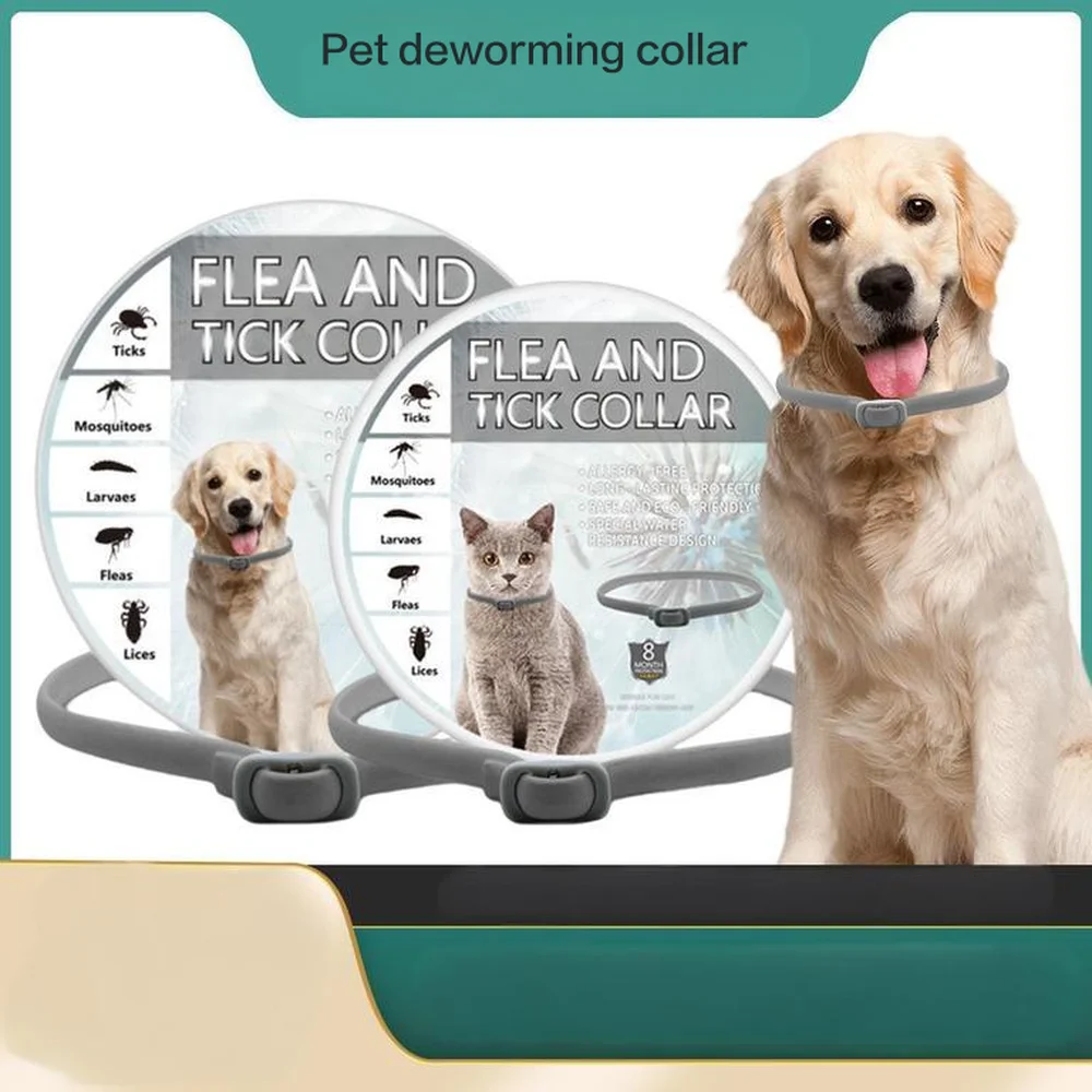 

Pet deworming collar flea tick lice removal collar dog and cat adjustable size environmentally friendly pet collar