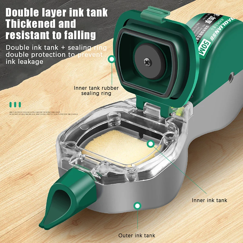 Durable Carpenter Ink Marker - Hand-Operated Scribes Ink Fountain Draw Line Marker For Construction Woodworking Tools