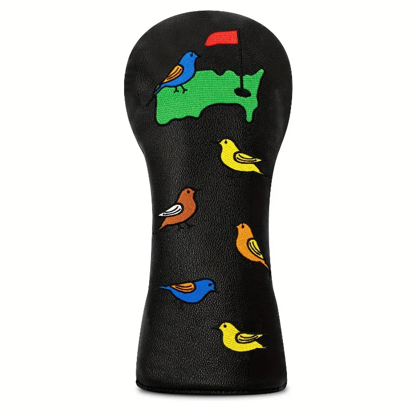 Opções Capa de cabeça de taco de golfe com design de pássaro codificado por cores e laço de fixação de cordão - Capa protetora durável para motorista