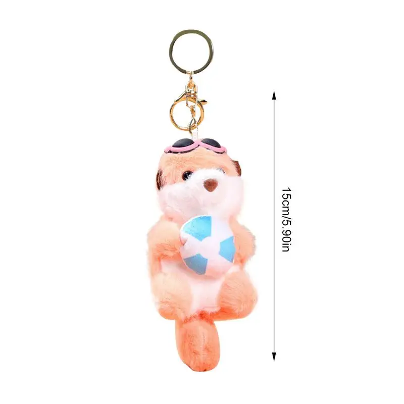 Plush Animal Keychain Decorative Bag Pendant Small Animals Plush Keychain Cartoon Animal Plushies Backpack Charm For Purse