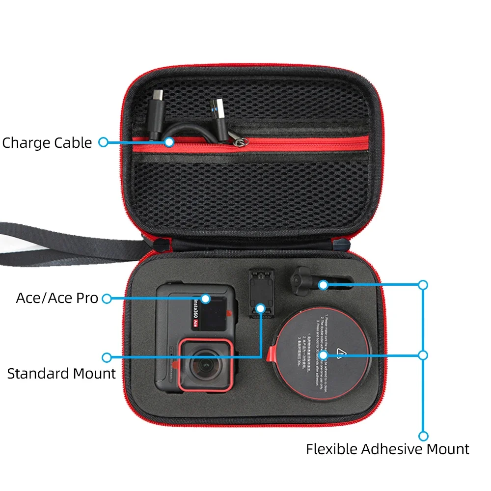 Para Insta360 Ace Pro2 bolso Universal cámara deportiva caja portátil bolsa de almacenamiento de compresión para Insta360 Ace Pro/accesorio Ace