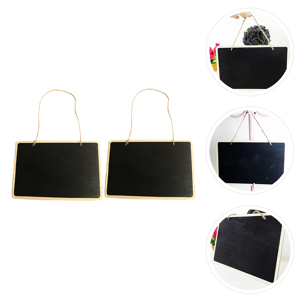 

2Pcs Black Mini Notice Board Decorative Writing Board Decorative Writing Restaurant Home Office Classroom Wooden Frame