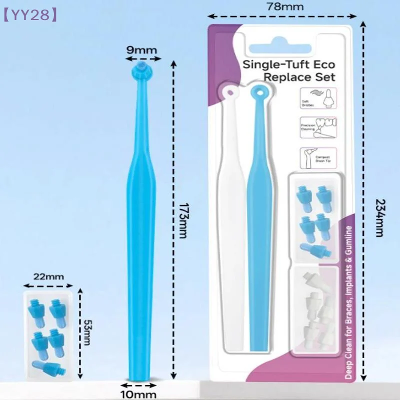 Single-Beam Soft Bristle Interdental Brush Small Head Implant Teeth Cleaning Toothbrush With Replacement Head Oral Care Tool{Y} gallery 5