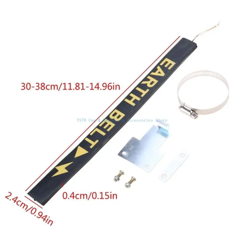 L5BC Auto Car Car على شكل أرضية على شكل أرضية التيار الحالي المعدني الحزام الكهروستاتيكي يمنع شريط تحذير الحوادث العاكس