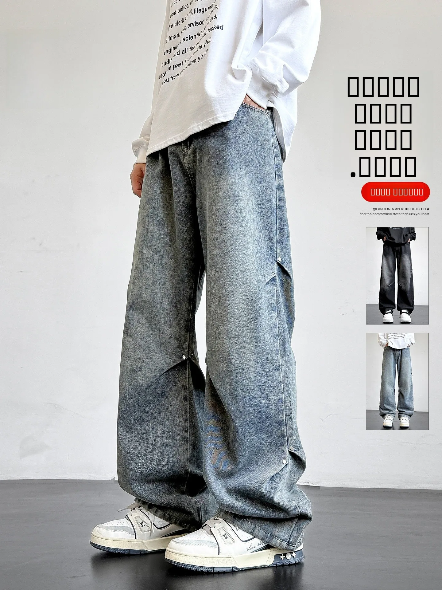 

Мужские джинсы с флисовой подкладкой, утолщенные, летние, новые, в стиле ретро, модные, свободные, повседневные, длинные брюки для молодежи, для отдыха, в уличном стиле