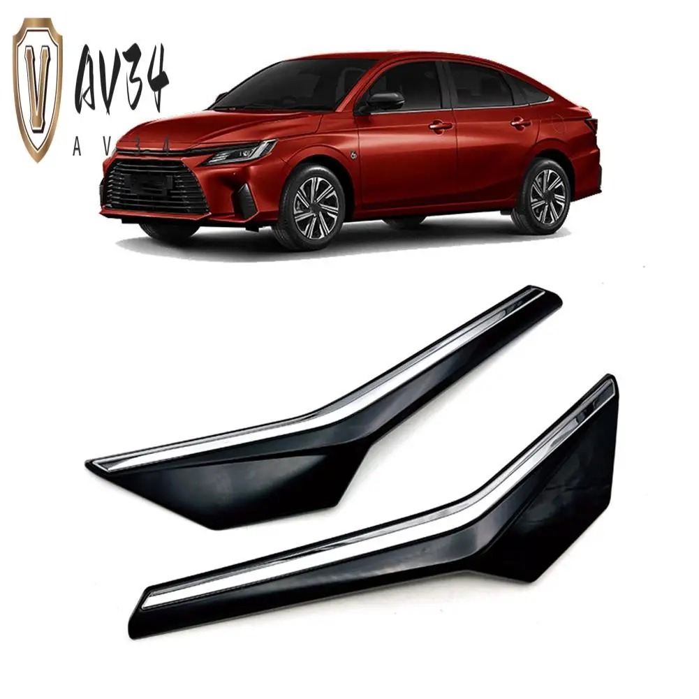 

AV34-Car Glossy Black Front Center Grille Grill Moulding Strips Trim For Toyota Yaris Ativ / Vois 2022 2023