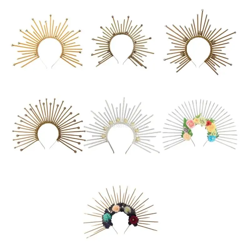 Five-pointed Star Round Head Buckle Crowns Party Halloween Costume Accessories Dropship