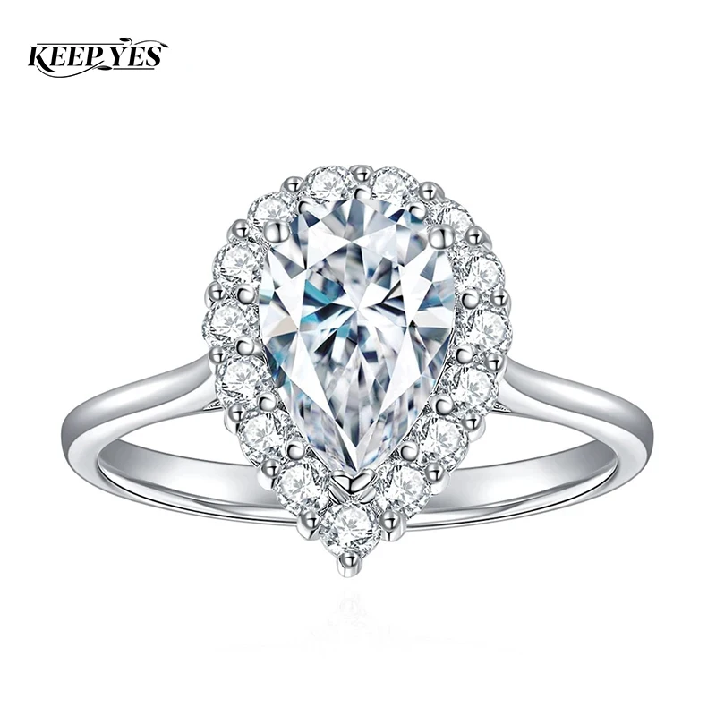 

Кольца для помолвки KEEP YES с муассанитом 6*9 мм в форме капли, из стерлингового серебра S925, с муассанитовыми бриллиантами, для женщин, подарки на свадьбу