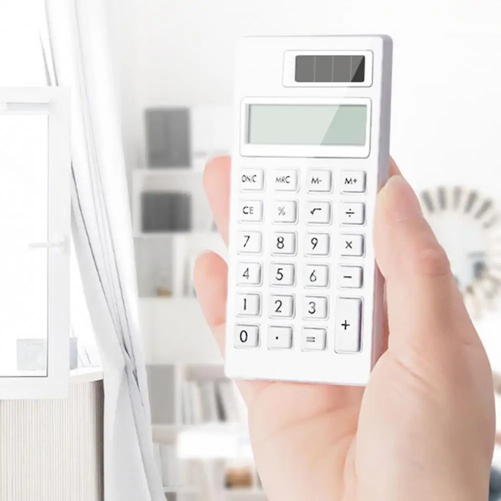 Langlebiger Knopf rechner bequem zu bedienender Rechner 12-stelliger Solar rechner mit LCD für Büro für Büro für zu Hause