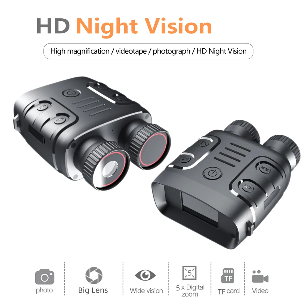 

1080P Binocular Infrared Night-Visions Device 5X Binocular Day Night Use Photo Video Taking Digital Zoom for Hunting Boating