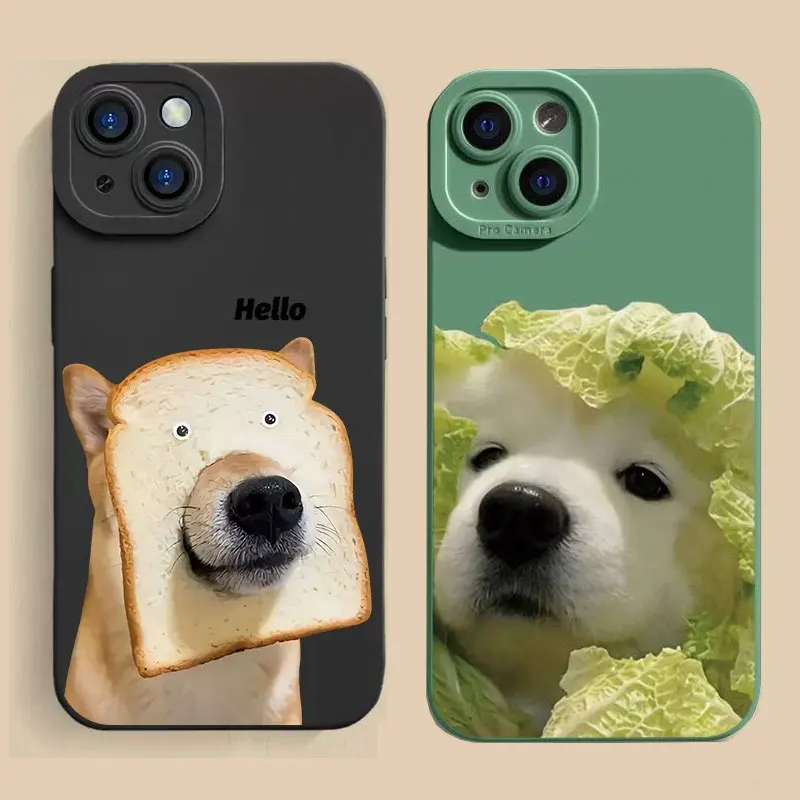 Cute Bread Dog TPU Soft Phone Case For Samsung A24 A04 A04E A34 A54 A03 A13 A23 A33 A53 A73 M33 M13 M53 M52 M32 M23 M11 M12