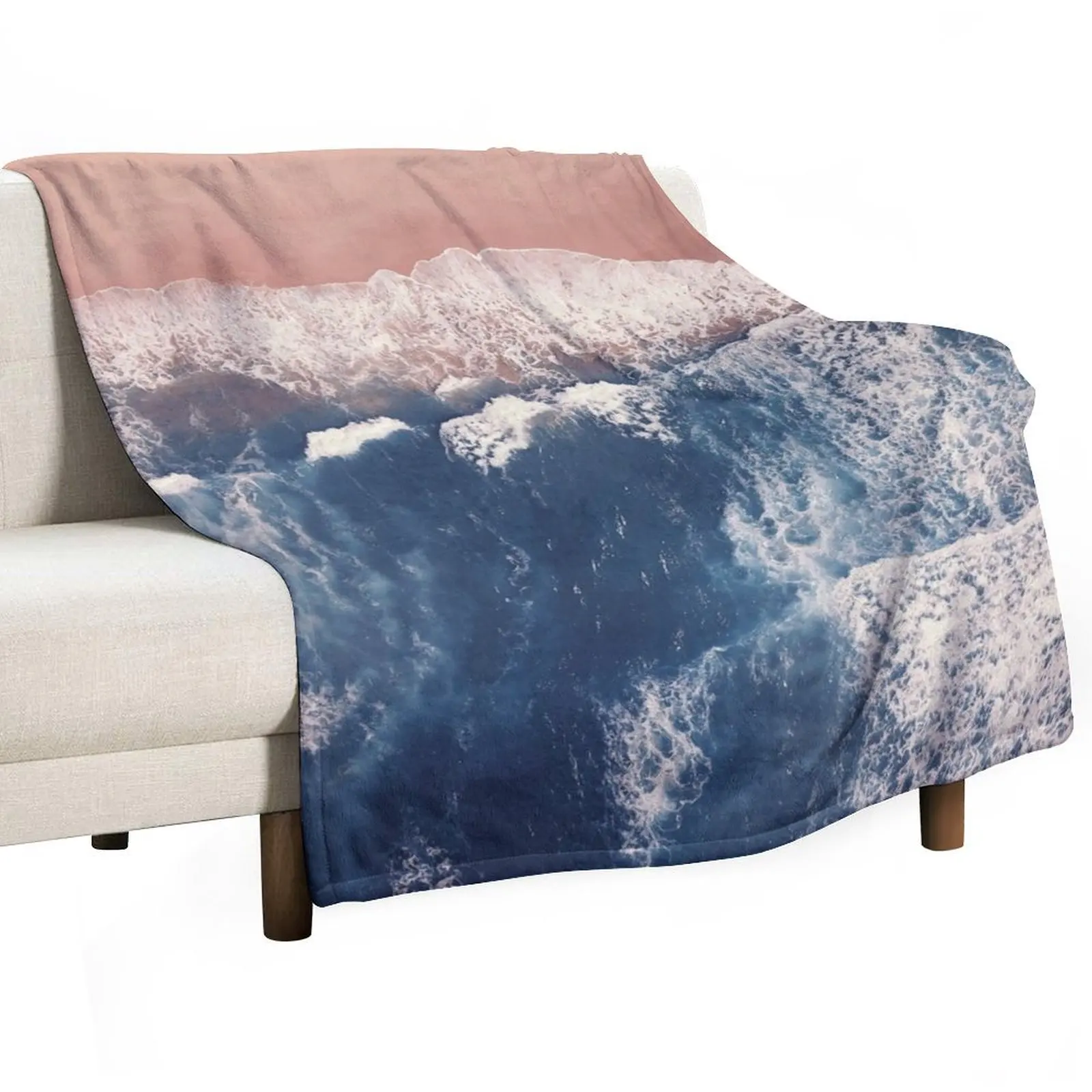 

Pink Sand Beach Throw Blanket Decorative Beds Flannels Decorative Sofas Soft Plush Plaid Blankets