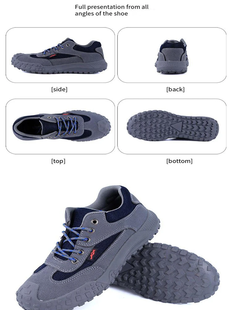 

Рабочие защитные ботинки для мужчин: легкие, дышащие, с металлическим носком, защита от ударов и проколов, для строительных площадок