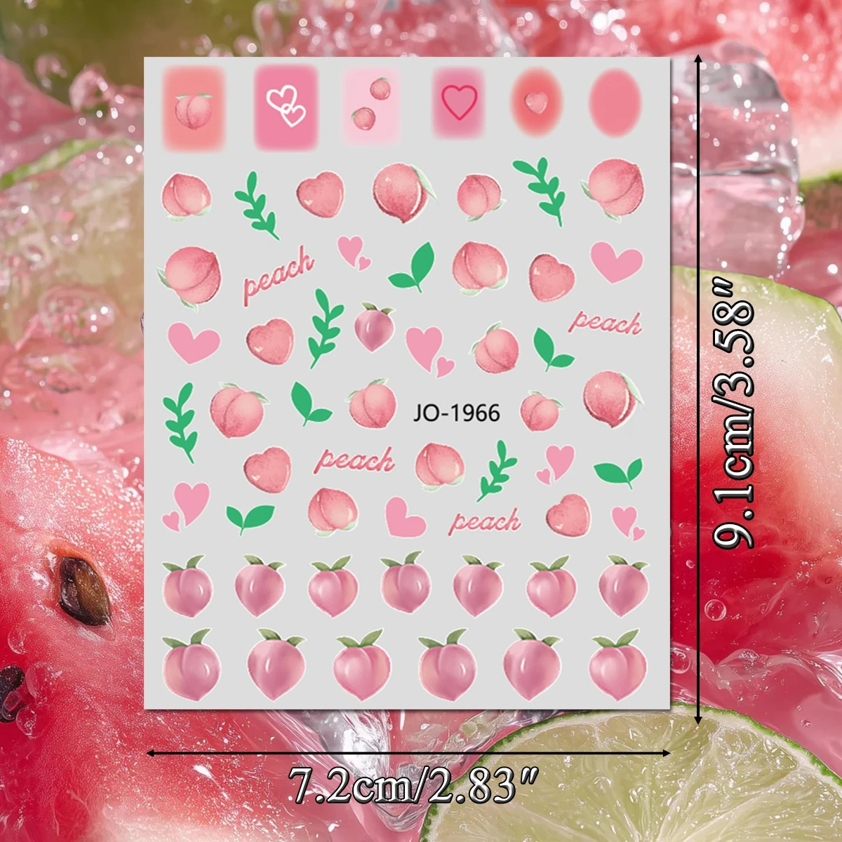 3/6/12 Sheets 3D Summer Fruit Nail Art Stickers Avocado Kiwi Strawberry Watermelon Self Adhesive DIY Manicure Nail Decals view 5