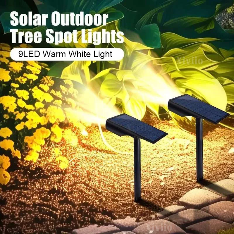 

Solar Spotlights Warm White Light 9LED Outdoor Garden Solar Lamp IP65 Waterproof Lawn Light Courtyard Decorative Light Spotlight