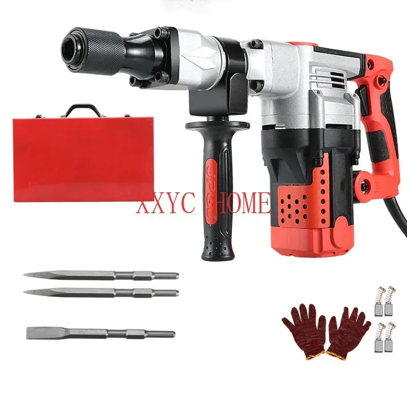 220V Heavy Duty Rotary Hammer Drill Industry Multifunction Impact Drill Electric Pick for Concrete Single-Use Hardware Tools