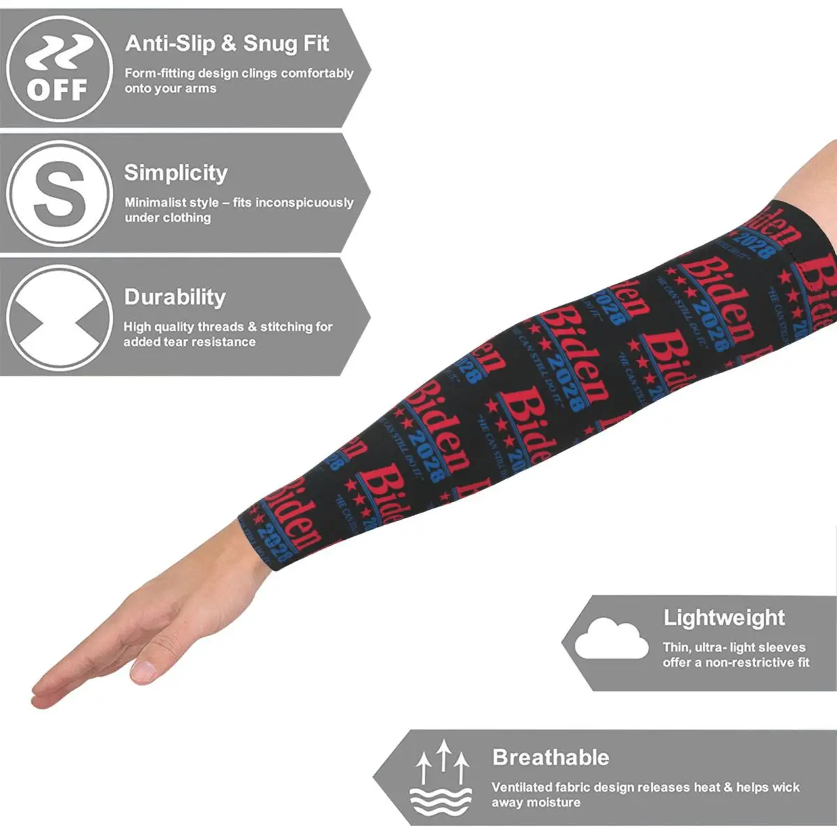 바이든 2028 팔토시 남녀공용 자외선 차단 타투 커버업 스포츠 쿨링 사이클링