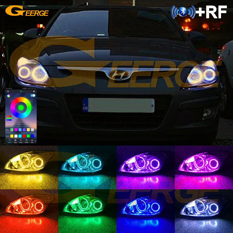 

For Hyundai I30 FD 2007 2008 2009 2010 2011 2012 Bluetooth App Ultra Bright Multi Color RGB Led Angel Eyes Kit Halo Rings