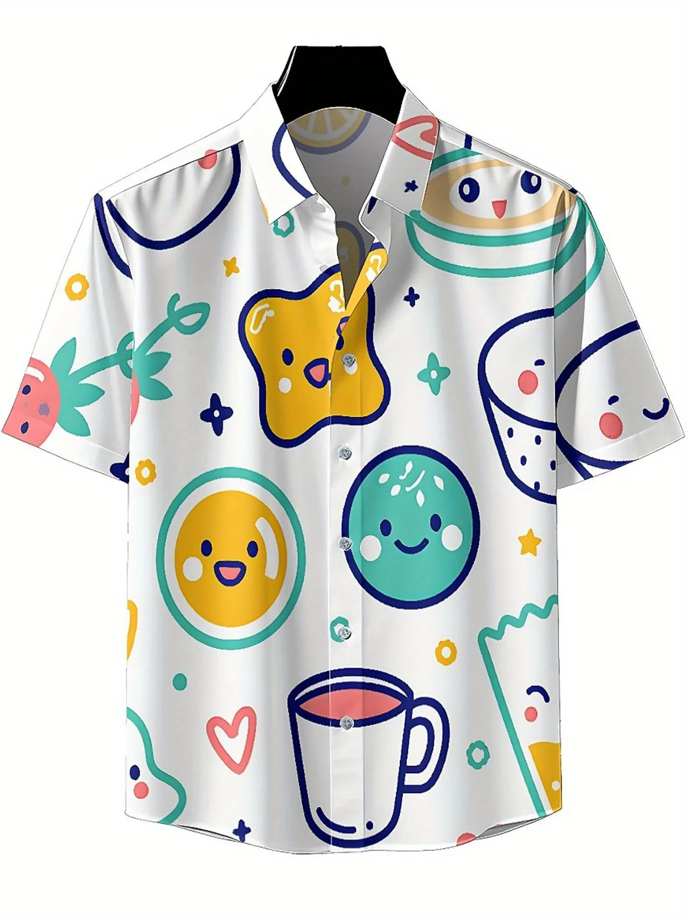 Men's Plus Size Hawaiian Shirts Cute Fruit Theme pattern,Premium Comfort Youth Clothes,Streetwear Y2K Tops