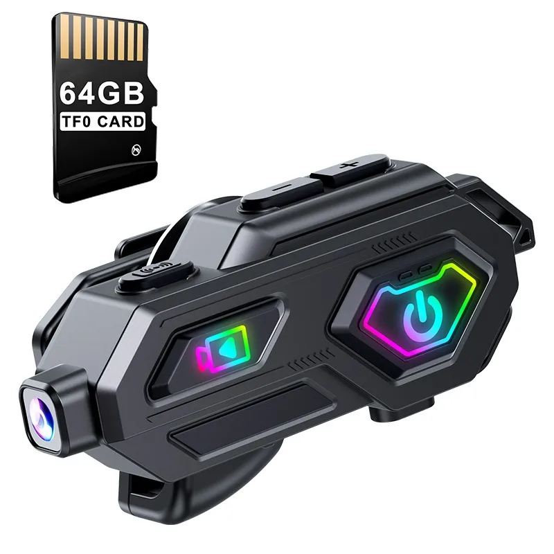 Motorcycle Helmet Bluetooth Headset 600m Intercom HD Camera, Long-Battery Photography All-in-One