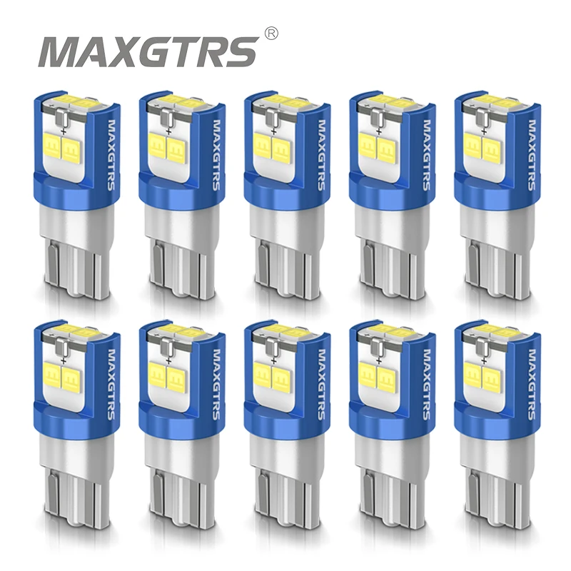 10x 194 168 T10 LED W5W LED Żarówka 3030 DRL Samochodowa automatyczna obrysówka boczna Szerokość parkowania Wewnętrzne światło kopułkowe Lampka do czytania Ciepła biel / Lodowy błękit