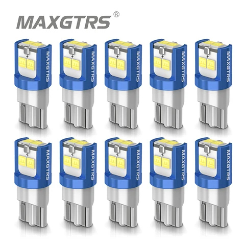 10x LED лампа T10 W5W 3030 для автомобилей, теплый белый/ледяной синий — фото устройства