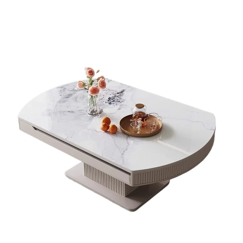 Coffee table dining table dual-purpose multi-functional folding dining table two-in-one movable electric lifting