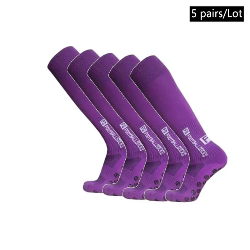 5 Pairs New Long Football Socks Silicone Suction Cup Grip Anti Slip Soccer Socks Sports Men Women Baseball Rugby Socks