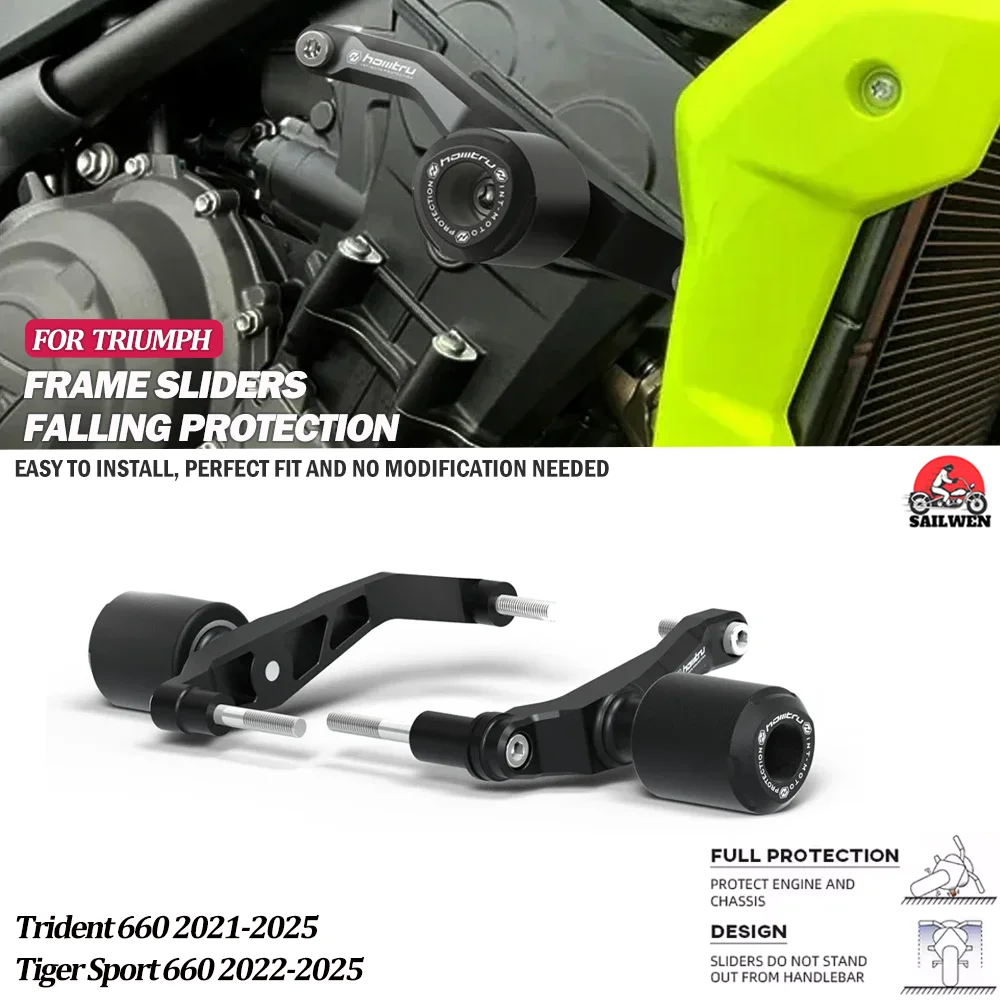 

For Triumph Trident 660 2021-2025 / Tiger Sport 660 2022-2025 Motocross Frame Sliders Crash Protector