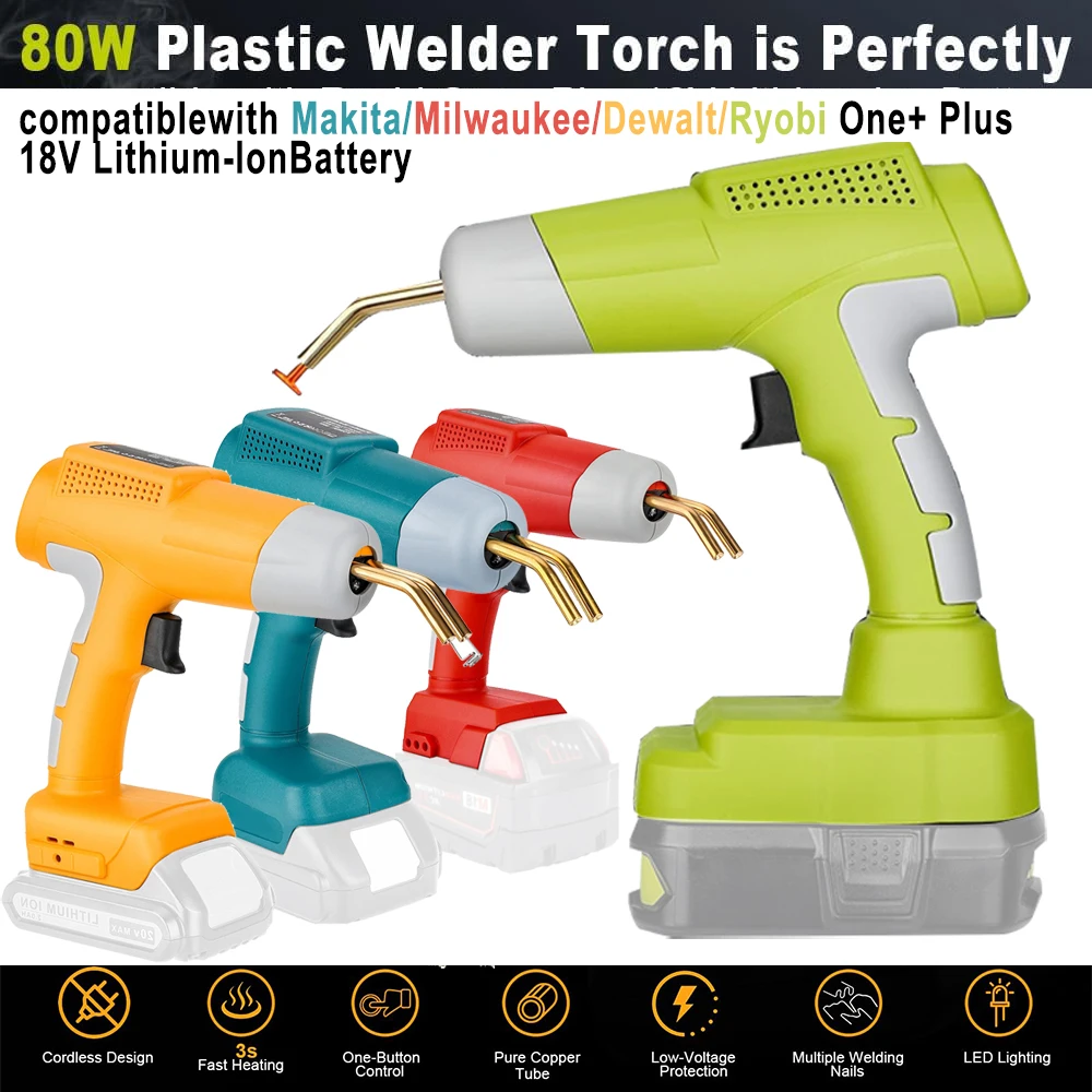 

Беспроводной сварочный аппарат для пластмасс для Makita, DeWalt, Milwaukee и Ryobi 18 В-20 В, портативный сварочный пистолет для ремонта трещин на панели